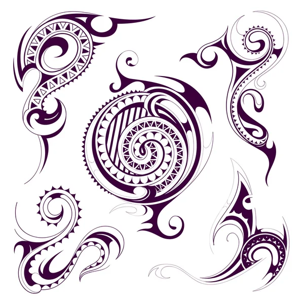 Set tribal tattoo shapes — Stockvector