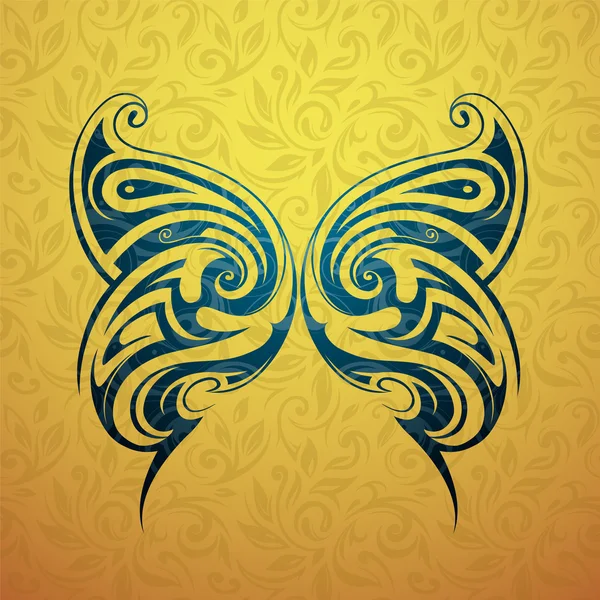 Forma de tatuaje de mariposa — Vector de stock