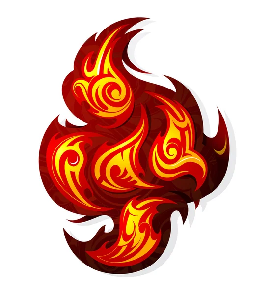 Fuego llama tatuaje — Vector de stock