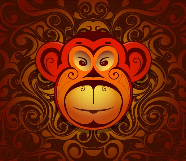 Monkey as symbol for year 2016 — Stock Vector