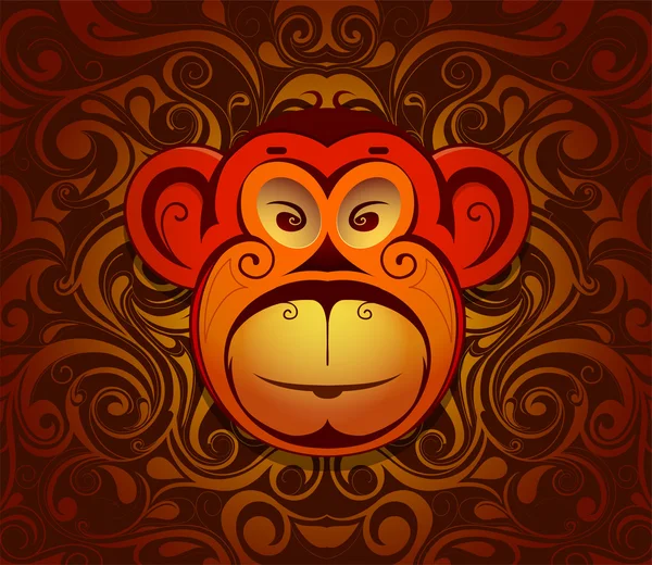 Singe comme symbole pour l'année 2016 — Image vectorielle