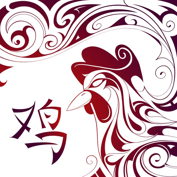 Año nuevo chino Gallo símbolo — Archivo Imágenes Vectoriales