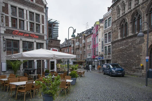 Achen Almanlik Ekim 2020 Sokak Manzarası Rose Dom Restoran Cephesi — Stok fotoğraf