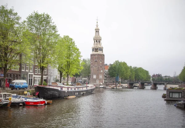 Amsterdam Países Bajos Junio 2021 Hermosa Vista Ámsterdam Con Casas — Foto de Stock