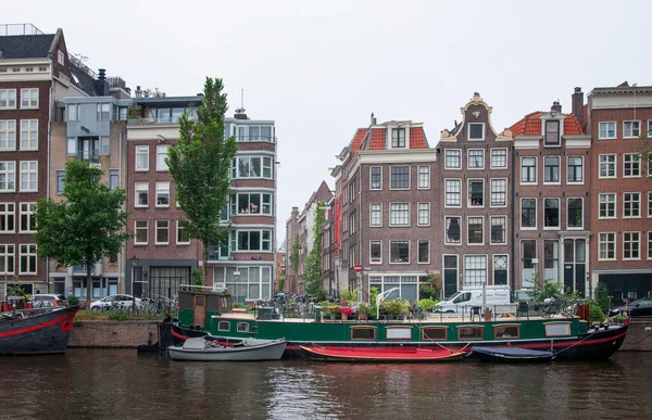 Амстердам Новерланди Червня 2021 Року Прекрасний Вигляд Амстердама Типовими Будинками — стокове фото