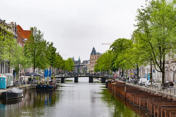 Amsterdam Países Bajos Junio 2021 Hermosa Vista Ámsterdam Con Casas — Foto de Stock