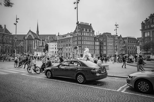 Amesterdão Países Baixos Junho 2021 Praça Barragem Vista Deslumbrante Cidade — Fotografia de Stock