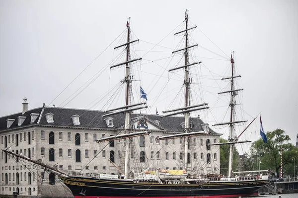 Amsterdam Hollandia 2021 Június Régi Fából Készült Stad Amsterdam Hajó — Stock Fotó
