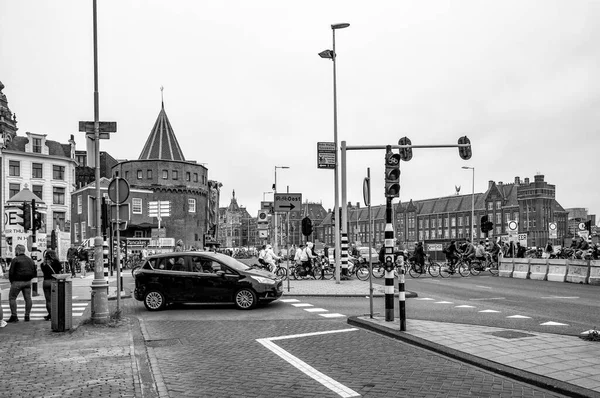 Amsterdam Hollandia 2021 Június Régi Holland Épületek Gyönyörű Homlokzatai Fekete — Stock Fotó