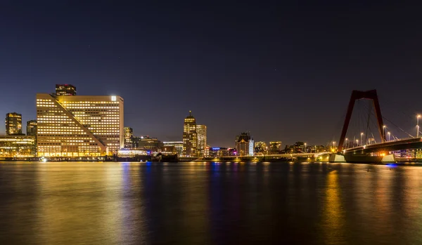 Rotterdam Willemsbrug e North Shore — Fotografia de Stock