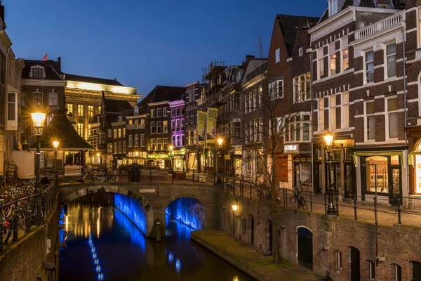 Utrecht en la noche Vismarkt — Foto de Stock