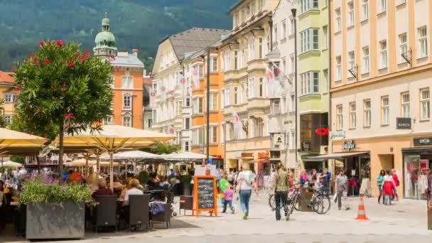 Time lapse Innsbruck Maria Theresien Town Square — Stock videók