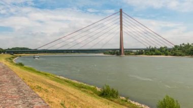 Time lapse Dusseldorf River Rhine