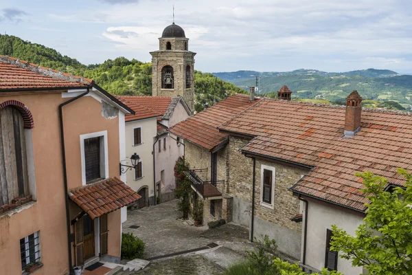 D'Acqui село Montechiaro з церквою, Італія — стокове фото