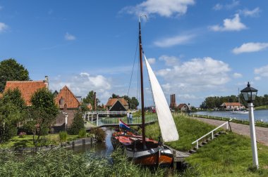Zuiderzee Müzesi Enkhuizen ve yelkenli tekne