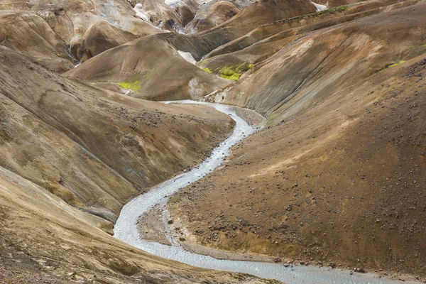 River and Hills Kerlingarfjoll Islândia — Fotografia de Stock