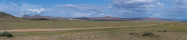 Mongolian Steppes Mountains Mongolia Clouds Blue Sky — Stock Photo, Image