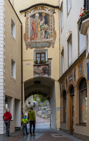 Bruneck Italy October 2020 City Bruneck Old House Painting Wall — 图库照片