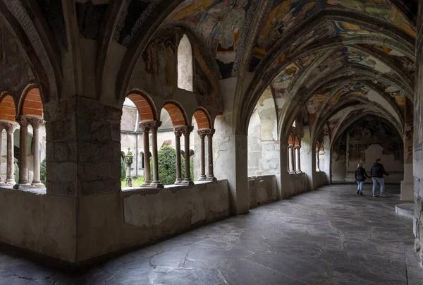 Bressanone Ottobre 2020 Chiostro Con Dipinti Affresco Della Cattedrale Bressanone — Foto Stock