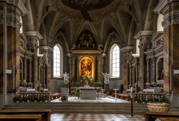 ブリクセン イタリア 2020年10月4日 バロック建築と祭壇とブリクセンの聖マイケル教会のインテリア — ストック写真