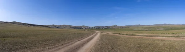 Saikhan Mongolia August 2019 Panorama Mongolian City Saikhan Steppe Mongolia — Stock Photo, Image