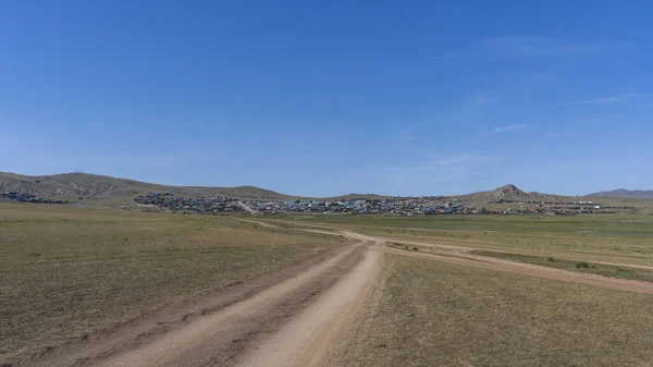 Saikhan Mongolsko Srpna 2019 Mongolské Město Saikhan Stepi Mongolsko Barevnými — Stock fotografie