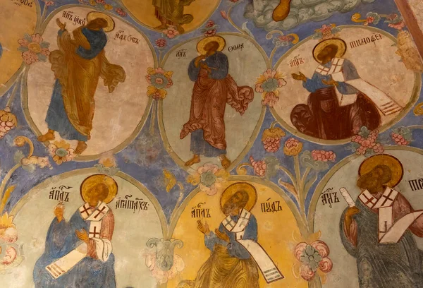 Suzdal Russie Septembre 2019 Fresques Dans Cathédrale Transfiguration Dans Monastère — Photo