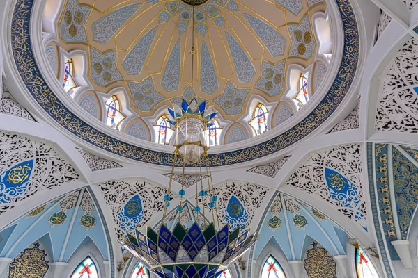 Καζάν Ρωσία Σεπτεμβρίου 2019 Interiorof White Blue Kul Sharif Mosque — Φωτογραφία Αρχείου