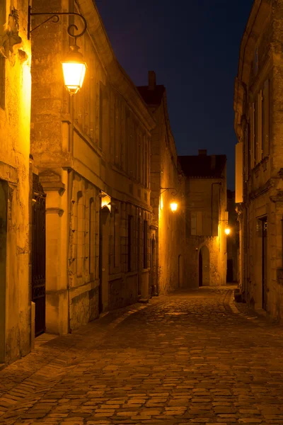 Gatan på natten i Saint-Emilion — Stockfoto
