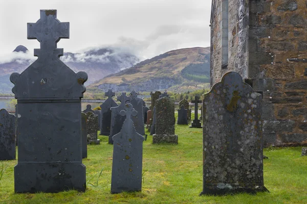 Graveyard Ballachulish with Chapel Royalty Free Stock Images