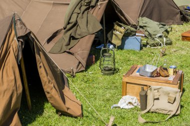 Equipment with tent of second world war
