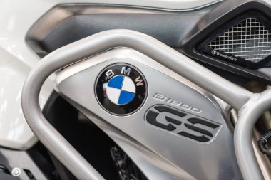 Kiev, Ukrayna - 12 Mart 2016: Photoshoot Bmw Gs R1200 motosiklet
