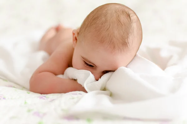 Baby in bed — Stock Photo, Image