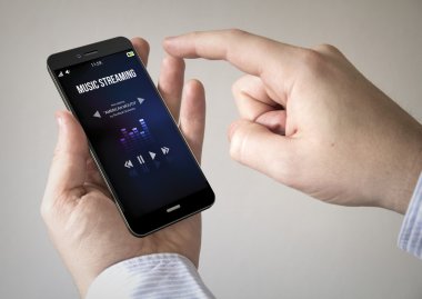 ekranda akarsu müzik ile Smartphone