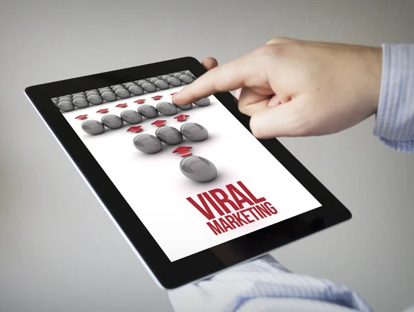 stock image viral marting on tablet screen