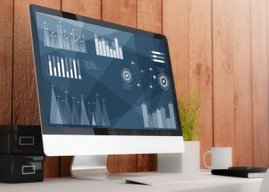 hisse senedi grafik ekranda gösteren bilgisayar