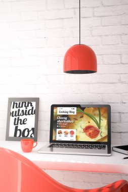Masaüstü blog pişirme dizüstü gösterme ile