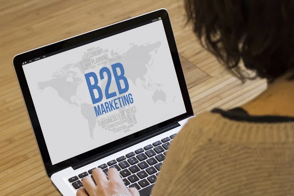 B2B concept op laptop scherm — Stockfoto