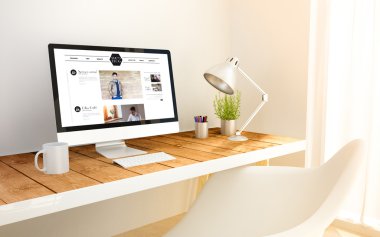 bilgisayar blog ile minimalist işyeri
