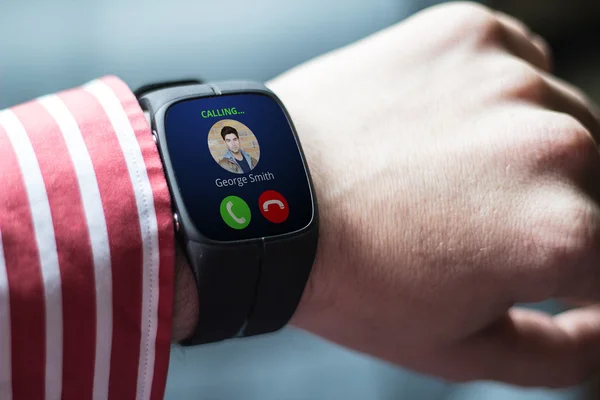 Businessman smartwatch with phone call