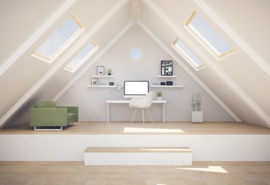 iç tasarım stüdyosu, çatı katı