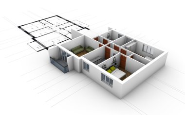 planları üzerinde konut ev