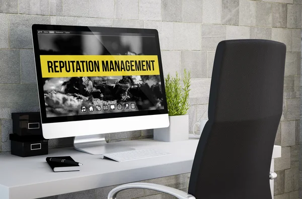 Industrial workspace showing reputation management — Stock Photo, Image