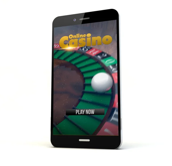 Phone with online casino on screen — Stock Photo, Image