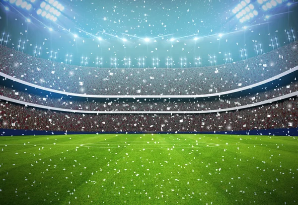 Estadio de fútbol en la noche — Foto de Stock