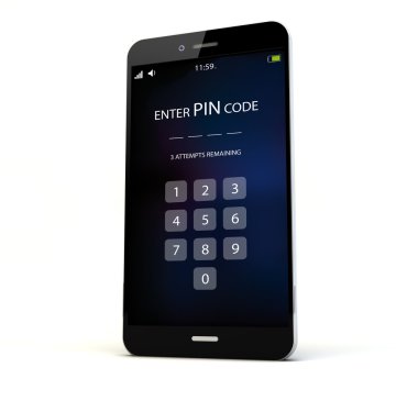 hareket eden telefon PIN güvenlik kodu ile