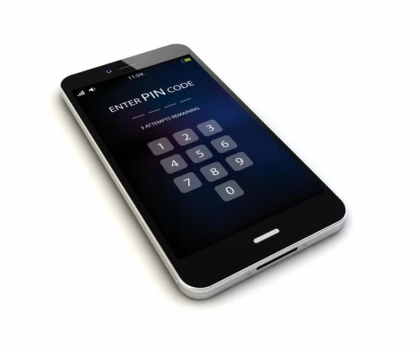 Smartphone con código pin en pantalla — Foto de Stock