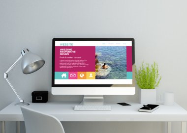 tasarım şablonu web sitesi bilgisayar ekranında