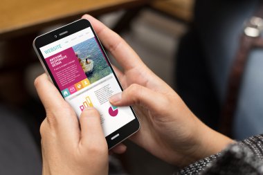 Dijital oluşturulan telefon kullanan kız