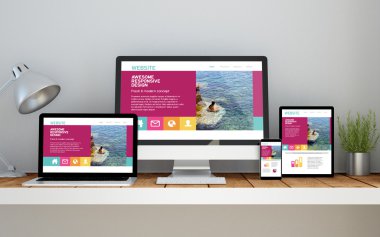 ekranlarda yanıt veren Web sitesi ile masaüstü çalışma alanı